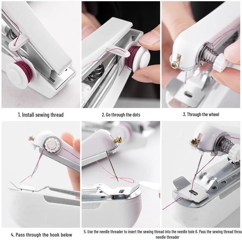 Portable Manual Miniature Sewing Machine for Home Use, Handheld, Simple, Sewing Clothes Artifact, Pocket-sized Small Sewing Machine