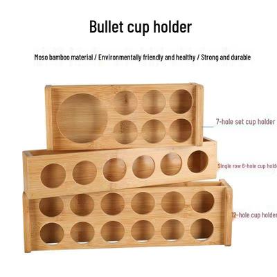 Bambus-Shotglas-Halter & Karaffen-Ständer Set