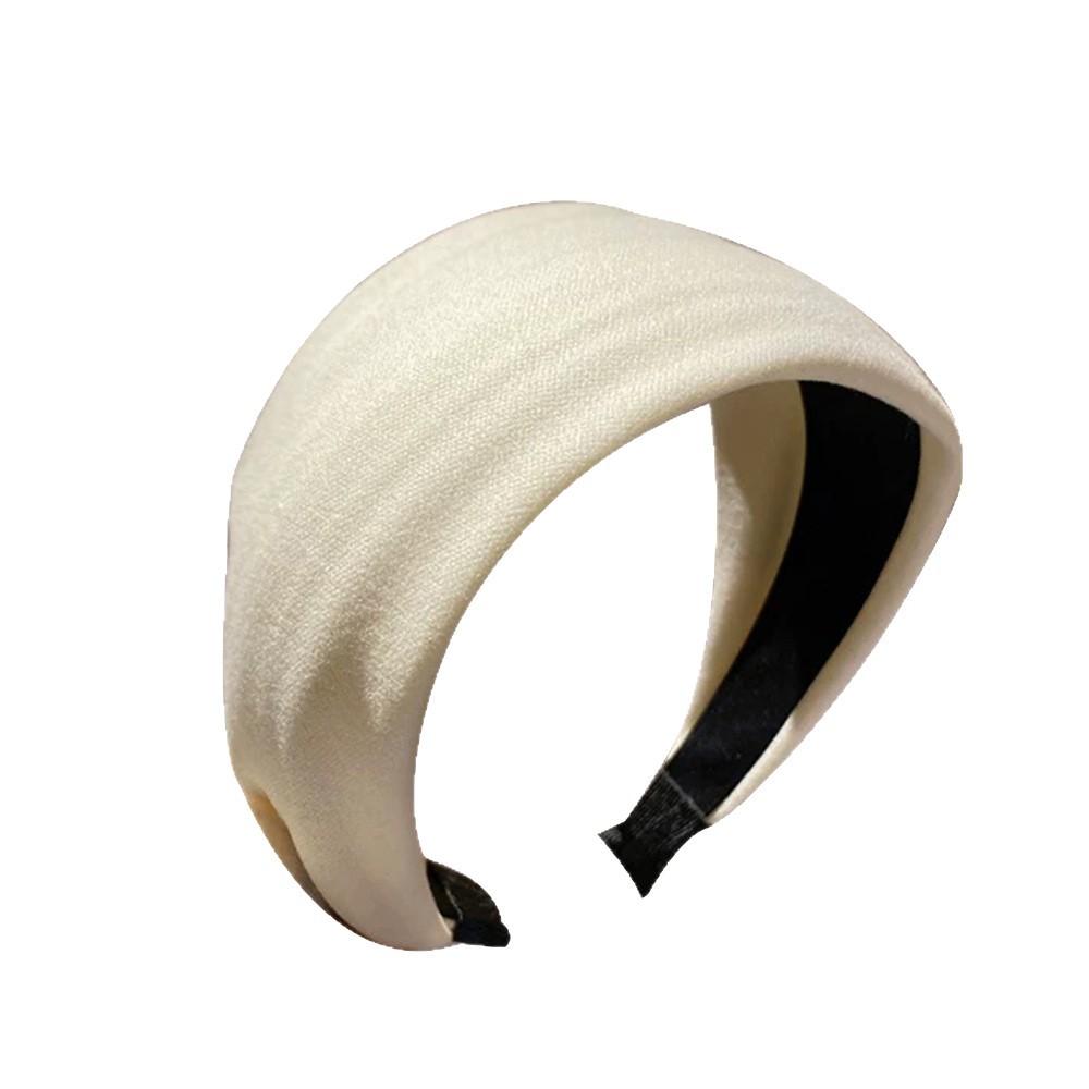 Autumn Winter Wide Velvet Headband for Women, Soft Plush High Crown Crush-Proof Hair Band Vintage Style