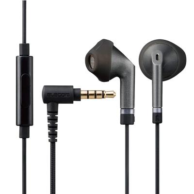 ELECOM Stereo-Ohrhörer In-Ear-Typ mit Mikrofon Fast Music FS10I Hochbelastbares Kabel Schwarz 3,5 mm 13,6 mm EHP-FS10IMBK