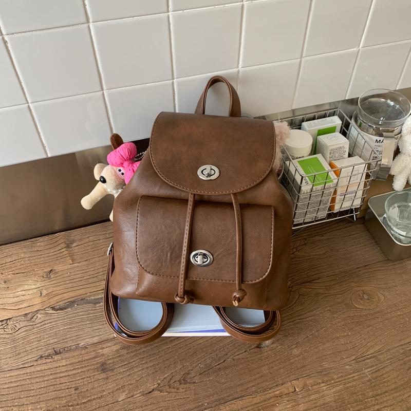 Retro Backpack Women's Fashion Leisure Niche Student Class Bag High Value Bucket Bag Travel Small Backpack
