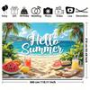 1pc Summer Beach Background Fabric Banner Suitable for Birthday Party Decoration Garden and Outdoor Decoration
