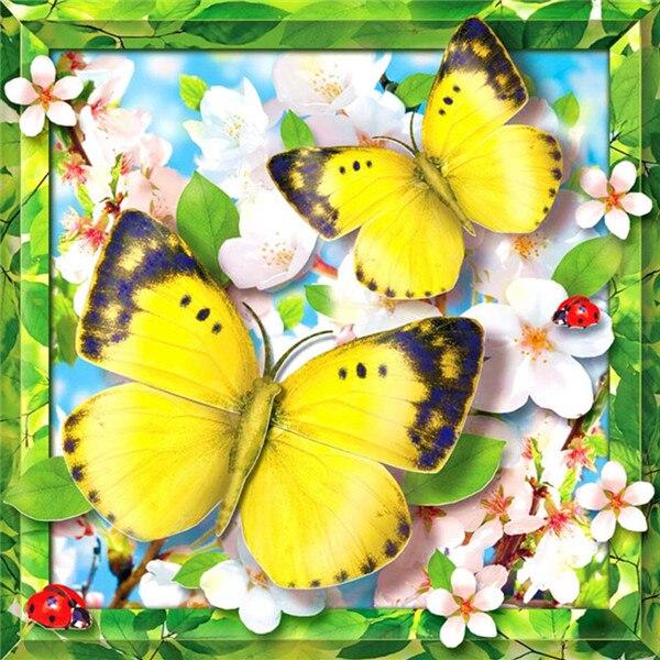 5D DIY Diamond Painting Full Drill Square Animal Butterfly Diamond Embroidery Flower Rhinestones Mosaic Decor For Home