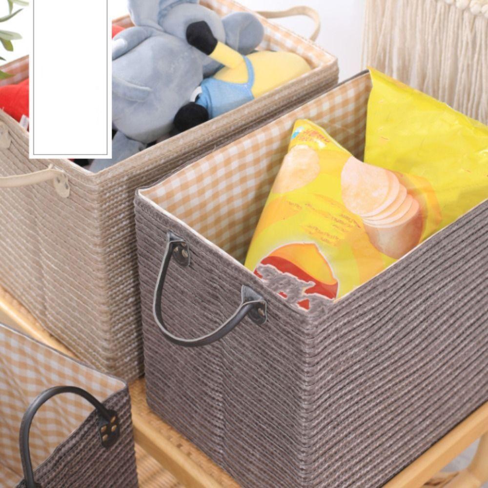 Handmade Woven Storage Basket with Handle Sorting Box Home Organizer Storage Box  Key