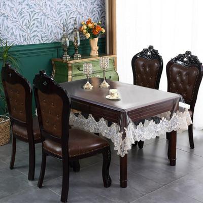 PVC Table Cloth Transparent Clear Desk Cover Protector Plastic Soft Glass Waterproof Oilproof for Dining Tablecloth Lace Towel Home Decor