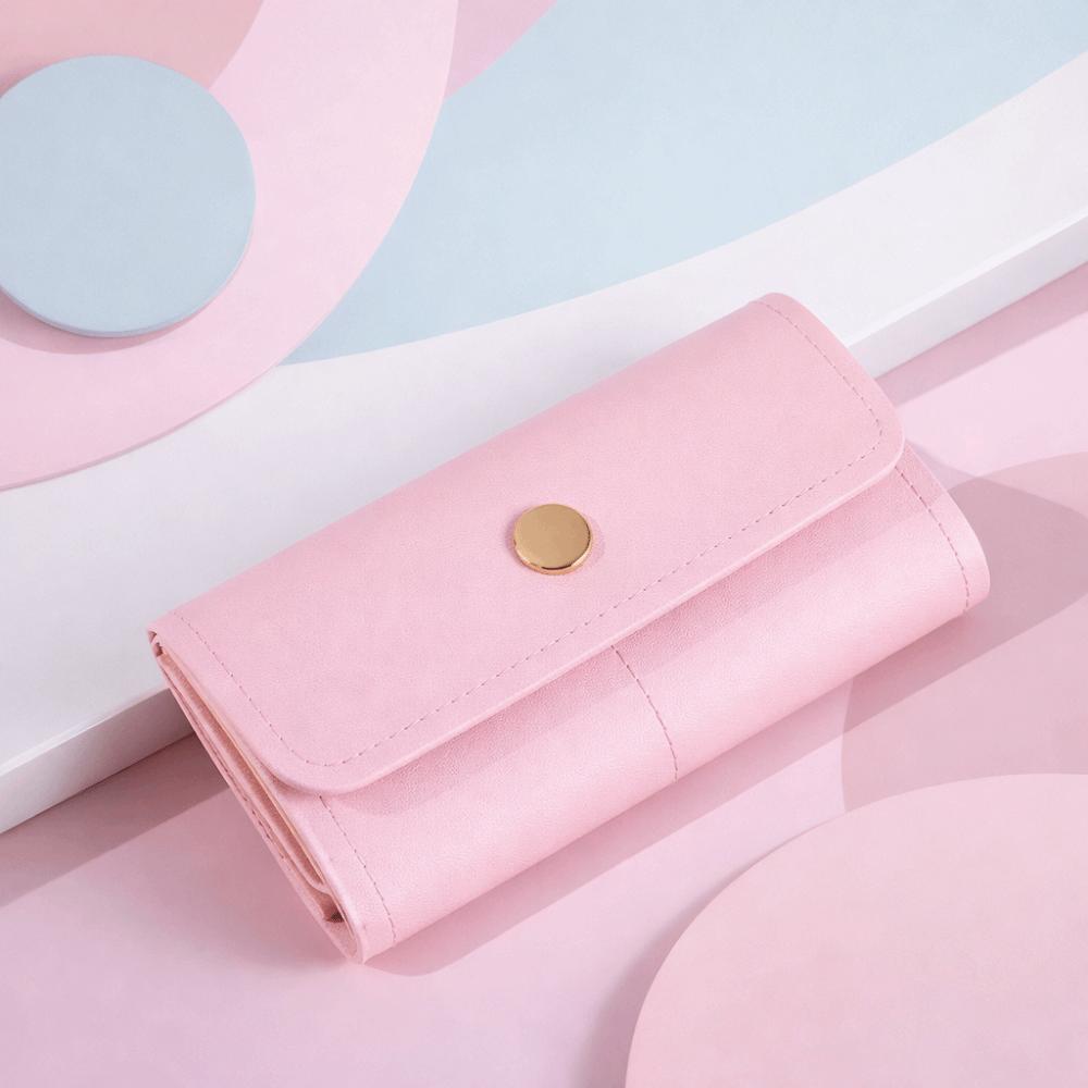 PU Portable Jewelry Roll Bag Wear-Resistant Portable Earrings Organizer  Necklace