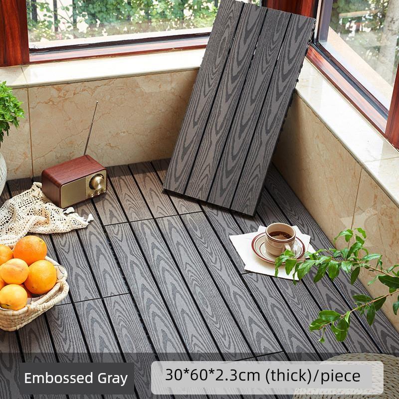 Outdoor Interlocking Flooring, Outdoor Plastic Wood Flooring, Balcony Bathroom Floor Mat, Environmentally Friendly, Anti-Corrosion, No Joist Terrace