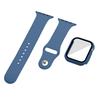 For Apple Watch Series 7 45mm Hard PC Watch Case with Tempered Glass Film+Silicone Watch Band,Size S/M