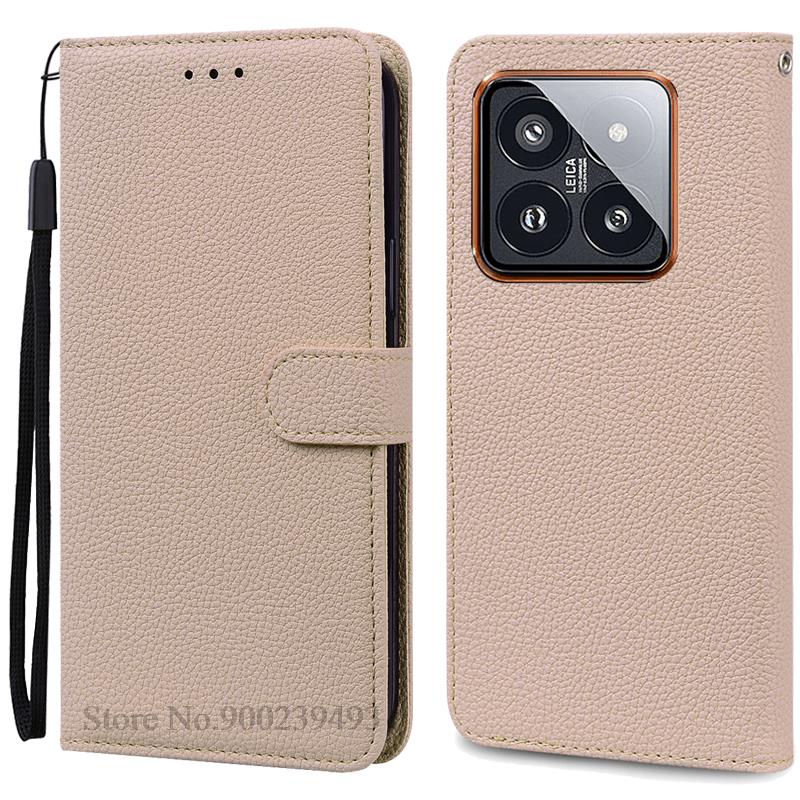 Mi 14 Mi14 Xiaomi14 Pro Case For Xiaomi 14 Case Leather Wallet Flip Case For Xiaomi 14 Pro Cover Coque For Xiaomi Mi 14 Fundas
