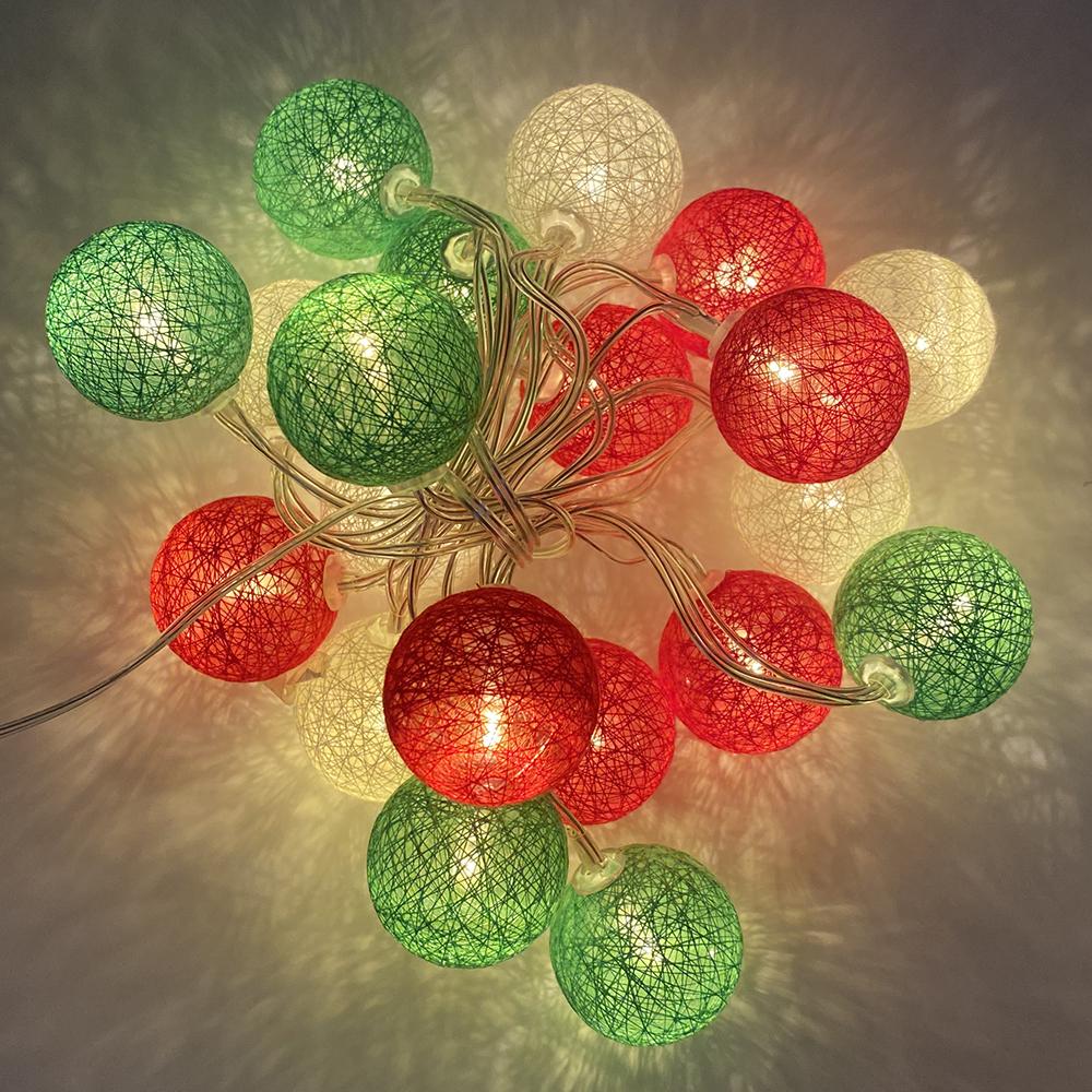 

20 светодиодных ватных шариков, гирлянд, гирлянд, Рождественская фея, осветительные гирлянды для уличного праздника, свадьбы, рождественской вечеринки, украшения дома By USB