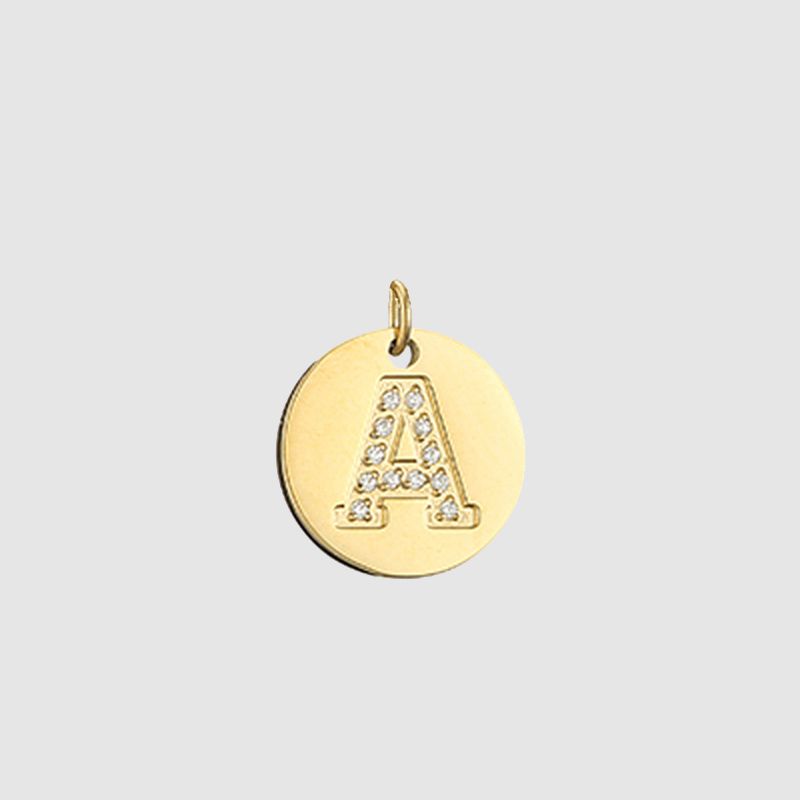

CARLIDANA Hign Quality 18K Gold Plated Stainless Steel Necklace Micro Pave Crystal Zircon Letter Pendant Necklace For Women Girl