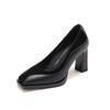 Damen High Heels 2025 neu Französisch Retro eckige Spitze leichter Ausschnitt dicker Absatz Einzelne Schuhe Pendeln Komfort Temperament vielseitig Damenschuhe