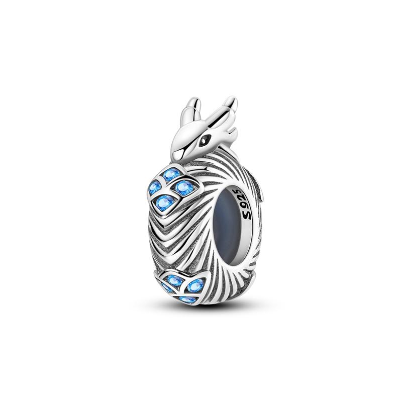 Charms Plata De Ley 925 Evil Blue Eyes Silver Sun Star Elk Dinosaur Flower Charm Women Anniversary DIY Jewelry