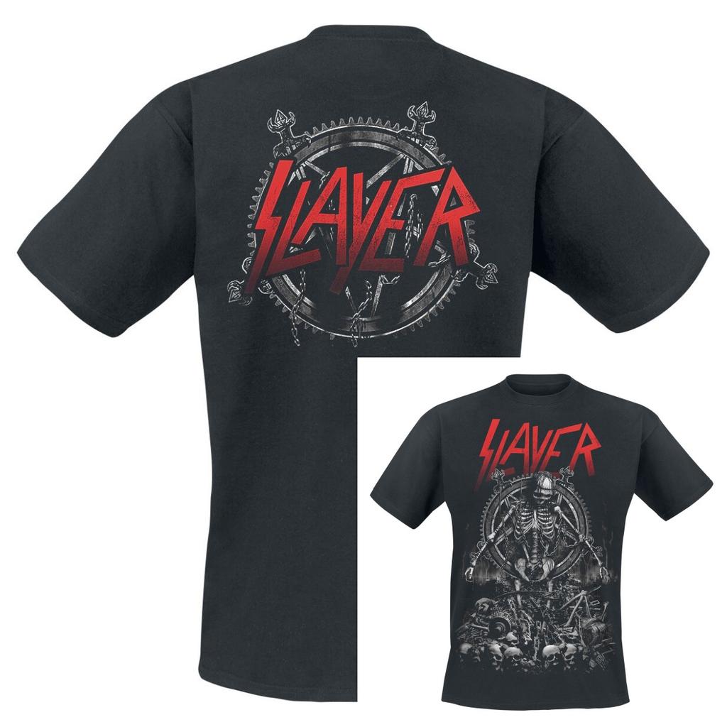2026 Summer Slayer Graphic Cotton Band Shirt Unisex Summer Short Sleeve Fashion Brand Tee Luxury Casual Vintage