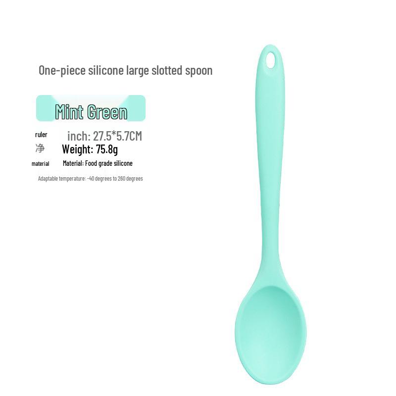 Integrated Silicone Cooking Spoon Set - Non-Stick, Multi-Purpose Rice, Seasoning, Soup, Wok, and Stir-Fry Spoons.