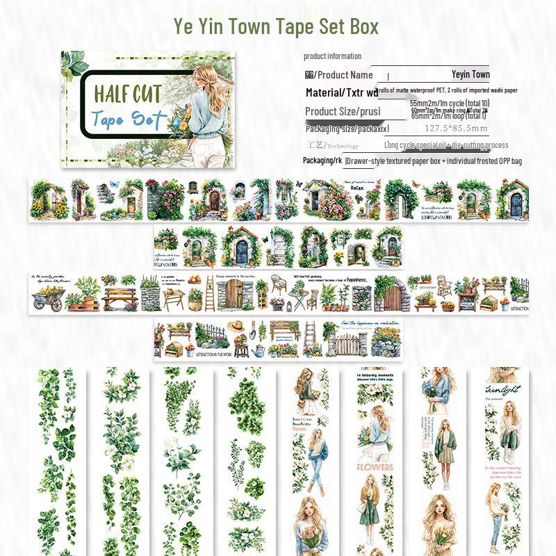Die-cut PET Washi Tape Set: Coffee Theme, European & American Style for Journaling & Decoration