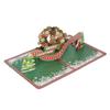 3D Christmas Greeting Card Christmas Wreath Shape Hand Carved Paper Blessing Message Card with Envel