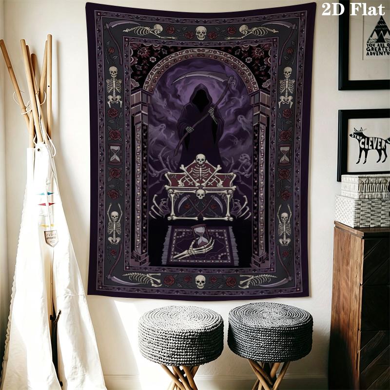Death Wall Tapestry Aesthetic Wall Hanging Printed Fabric Blanket Decorative Tapestries for Bedroom Living Room Home Decor