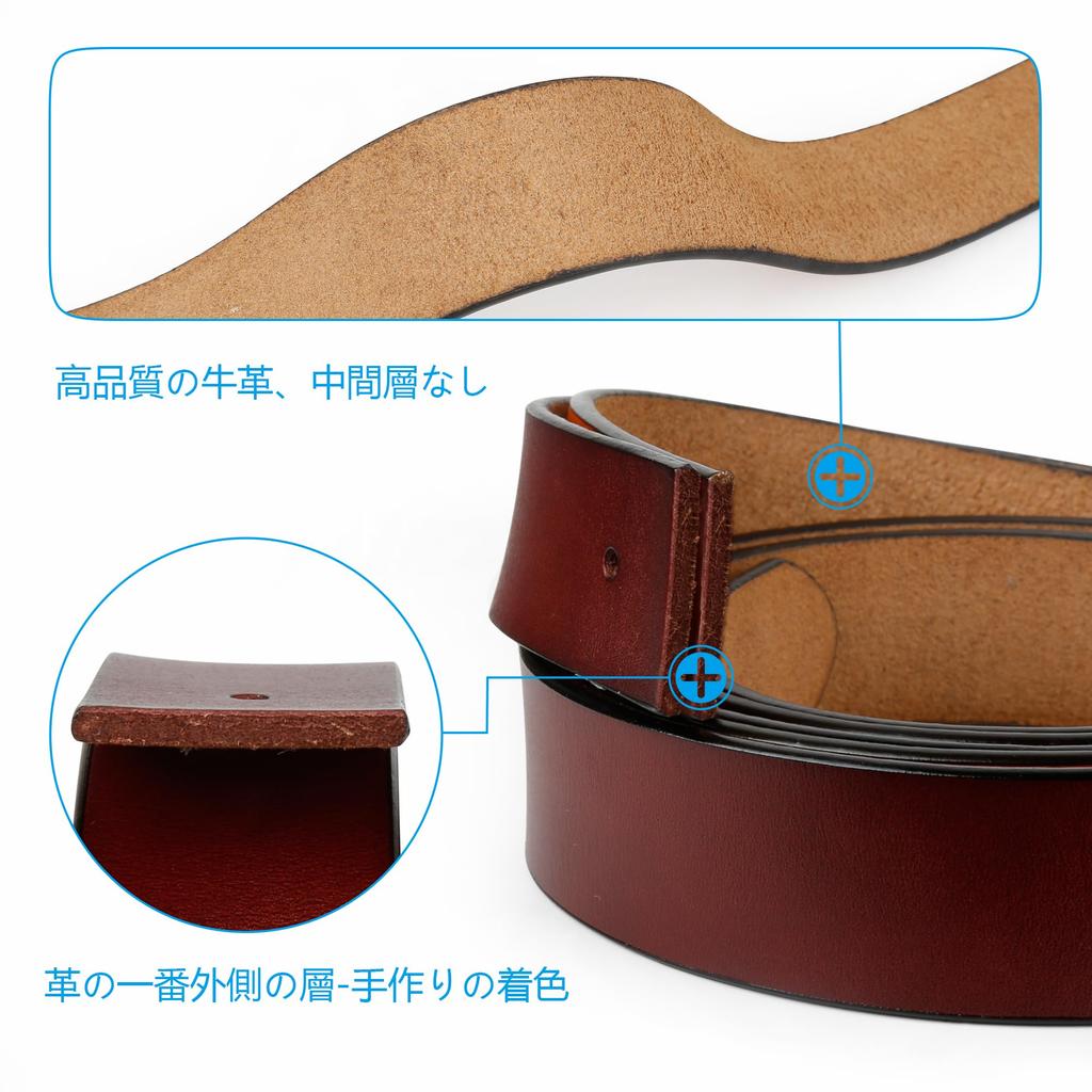 JingHao Plus Size Genuine Leather Stylish Casual Jeans Work Belt in Brown Regular and Large Sizes Length Men's Belt, Belt, Belt, & Black, 105-160cm
