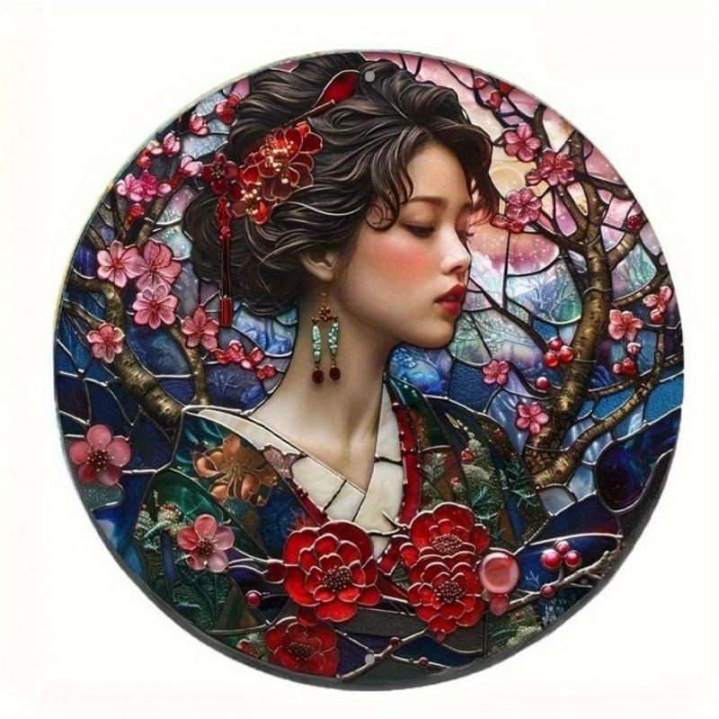 

2d Плоский 20*20см, Кругла Дерев яна Настінна Табличка, Японія Ретро Підвіска, для Веранди, Фестивальна Декоративна Підвіска, для Бару, Кафе, Клубу, Дому, Декор Стіни Кімнати, 20*20cm