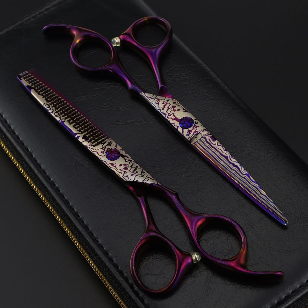 6.0 Inch Purple, Hair Scissors, Hair Scissors, Tooth Scissors, Bangs Scissors, Tooth Scissors, Thin