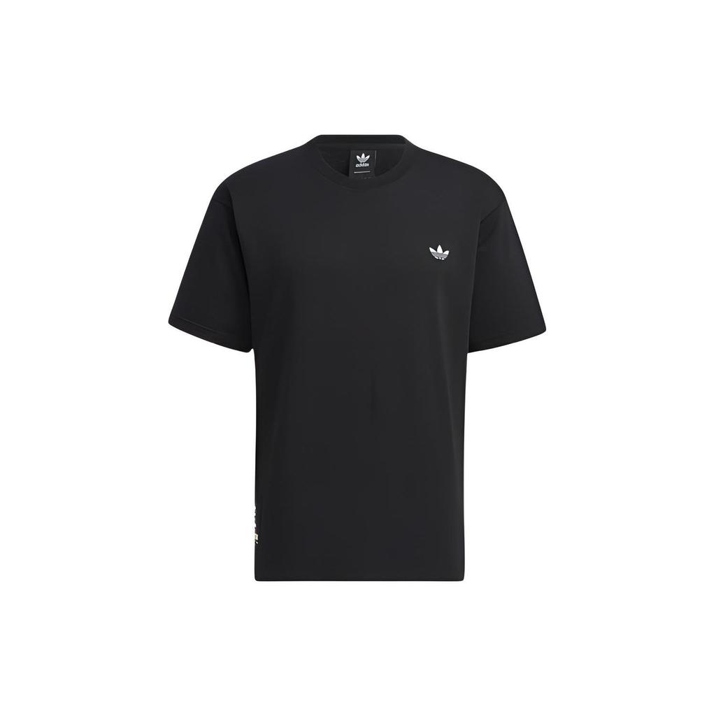 Adidas Originals Trefoil Logo Print Casual Sport Short Sleeve T-Shirt Men Tops Black HC6923