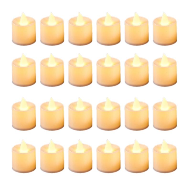 Set of 24 Flameless LED Candlelight Battery Power Lights for Wedding Party Home Decoration Candle Lamp Centerpieces