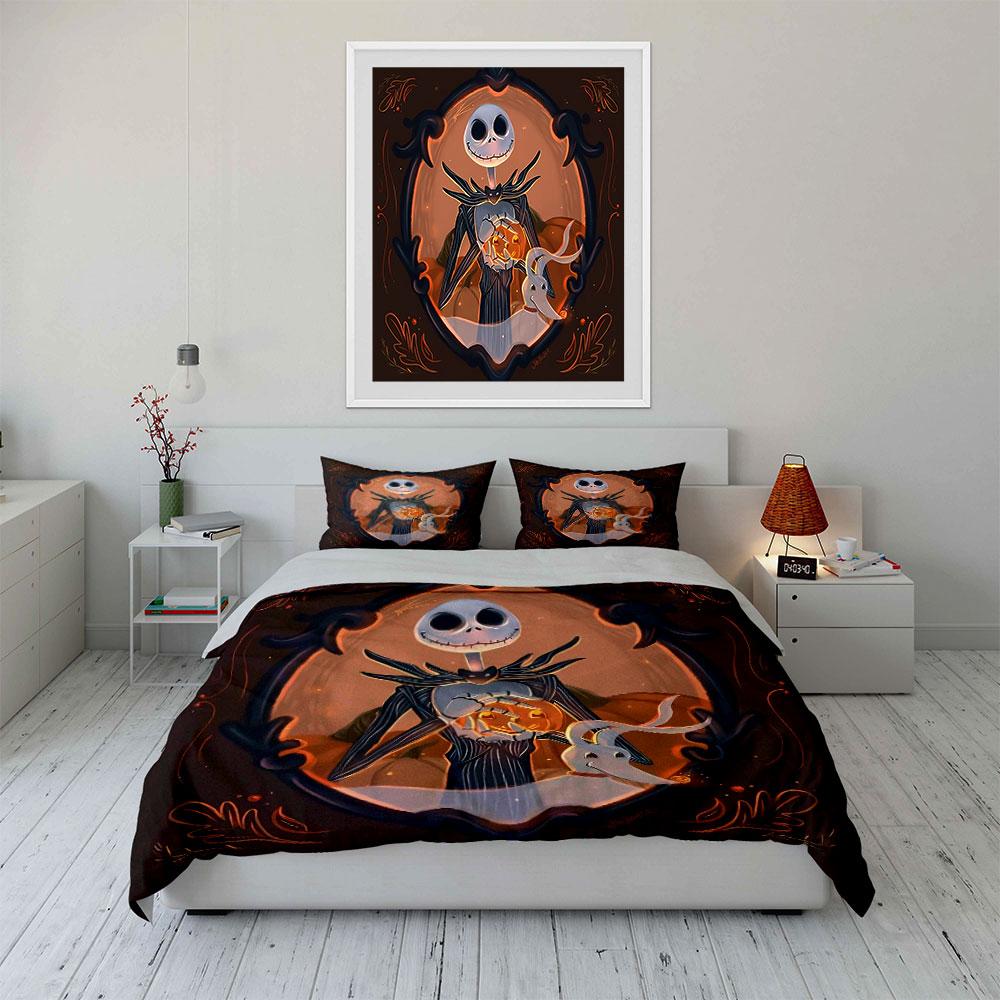 Halloween Skeleton Art Design Bedding Duvet Cover Set Duvet Cover Pillowcases  (1*Duvet Cover 2*Pillowcases, Without Duvet Insert)