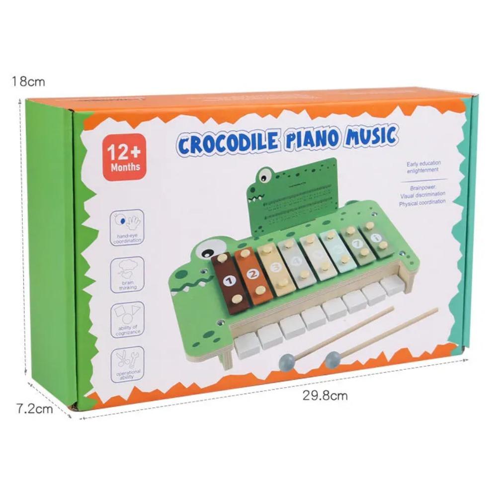 2-in-1 Musikinstrumente Montessori Spielzeug 8-Ton Xylophon Klavier Parish Musikspiel Lernspiel Holz Musikspielzeug für Kleinkinder