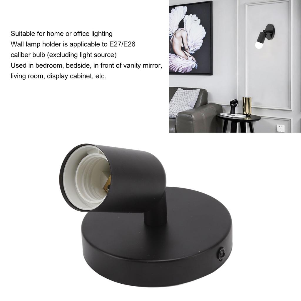 E26 E27 Wall Lamp Holder Modern Simple Wall Lamp Base for Bedroom Living Room Showcase
