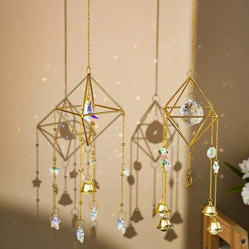 1 Piece, Colorful Metal Rainbow Star Moon Wind Chimes, Sun Catcher Outdoor Window Home Decoration Garden Car Pendant