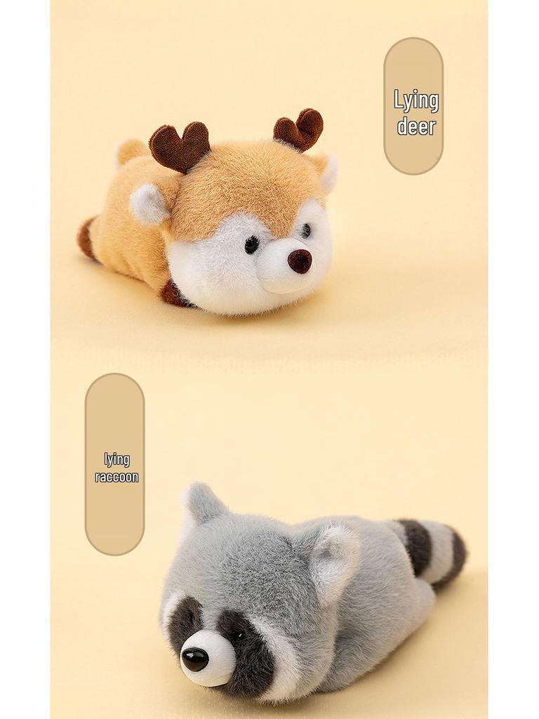 Cute Panda, Fox, Calf, Deer & Raccoon Plush Animal Pendant Doll