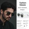Vintage Sunglasses For Men Double Beam Design Wide Border Sunglasses Retro Commuting Glasses Men'S Handsome First Choice