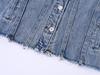 Trendy Plus Size Patchwork Denim Hoodie - Casual Loose Fit