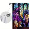 2pcs Stained Glass Dragon Printed Curtain - Artistic Home Decoration Curtains, All Season Decorative Curtains