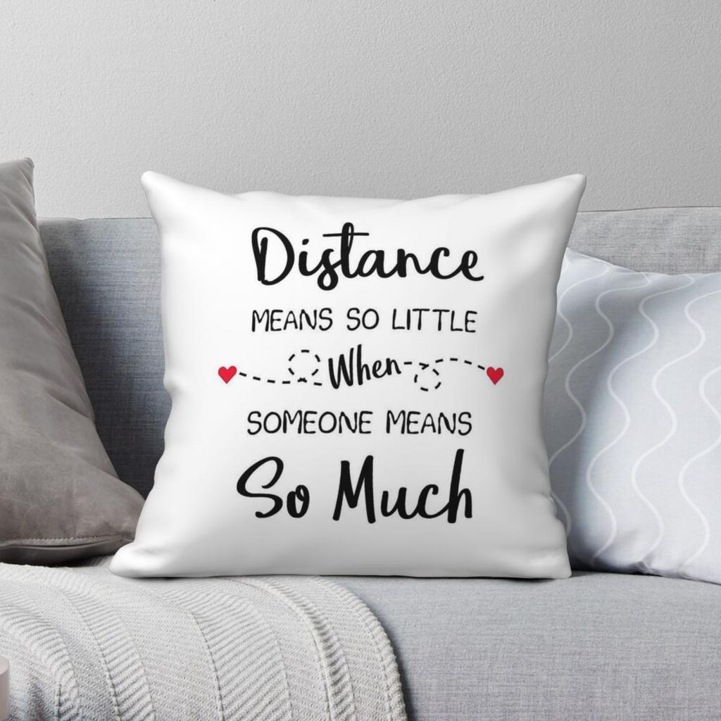 Long Distance Relationship Square Pillowcase Polyester Linen Velvet Printed Decorative Throw Pillow Case Seater Cushion Cover