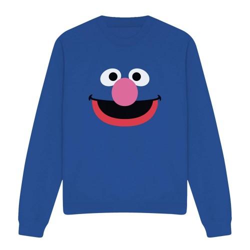 Sesamstraße Unisex Erwachsenen Grover Gesicht Sweatshirt