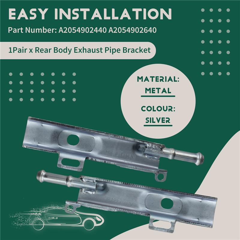 Durable-1Pair Rear Body Exhaust Pipe Bracket For  E C-Class W205 W213 C238 S205 S213 15-19 A2054902440 A2054902640