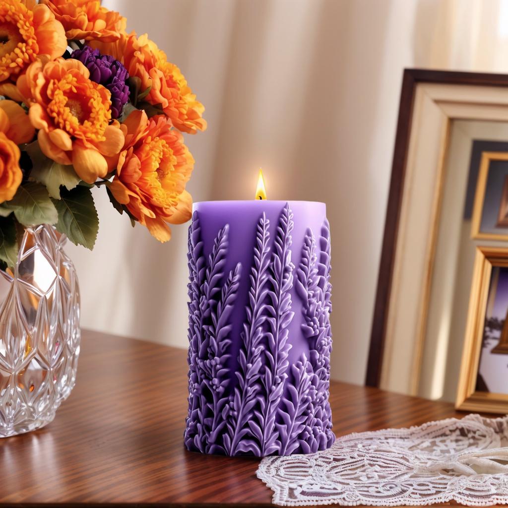 Silicone Molds Flowers Pillar Candle Molds Epoxy Resin Molds Castings Molds Cylinder Relief Molds Plasters Molds