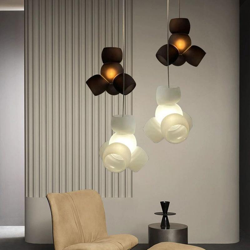 Designer new Nordic postmodern chandelier restaurant bar hotel banquet lobby black and white combined project lights