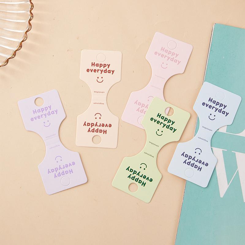 50Pcs Colored Letters Fold Packing Cardboard Display Cards For Handmade Necklace Headwear Hairband Jewelry Display Tag Cards