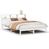 VidaXL Bed Frames Without Mattress White 135x190 Cm Solid Pine Wood, Slatted Base, Double Bed Frame, Wooden Bed Frame 3309744