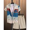 New Summer Casual Men's Shirt And Beach Shorts Set 3D Printed Short-sleeved Outdoor Streetwear Shorts Camisas De Hombre