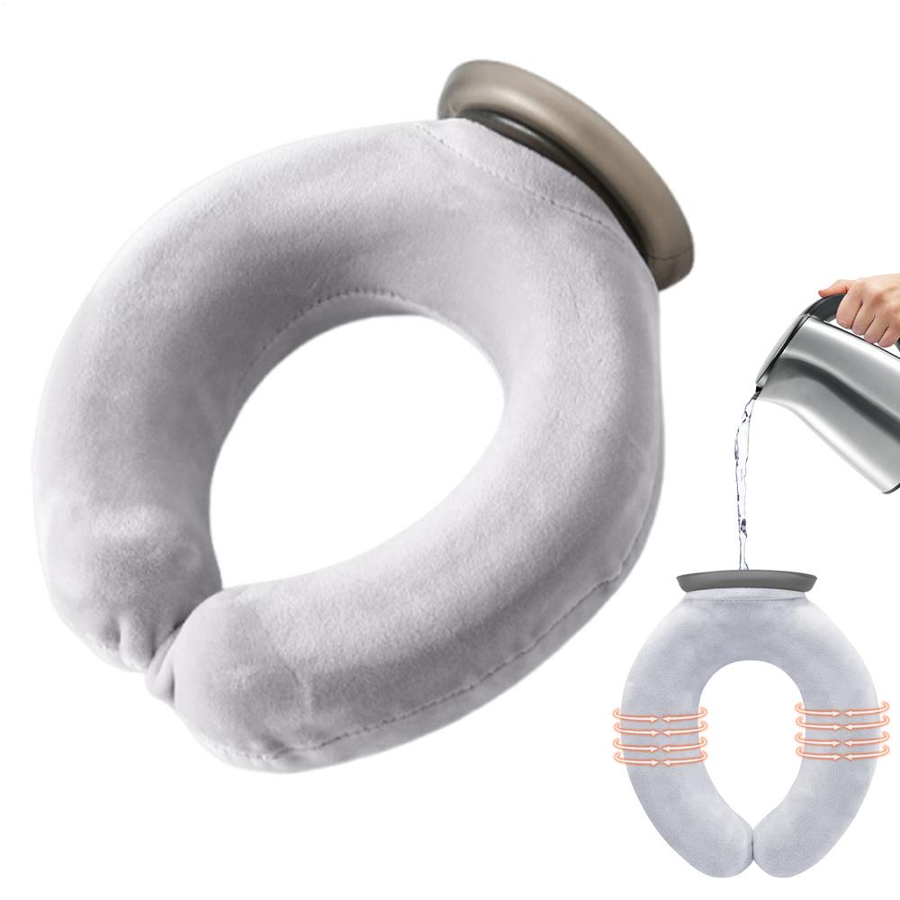 

Water Heating Pad U Shape Neck Support Neck Heated Bag Warm Water Bottle For Shoulder Comfort Home Office Outdoor Camping светло-серый