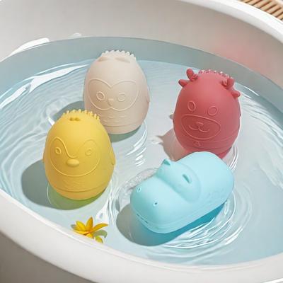 Non-Toxic Baby Bath Toys Animal Cute Shape Toddler Water Toys Swim Bathroom Baby Silicone Sprinkler Bathtub Animal Toy Infant Kids Children