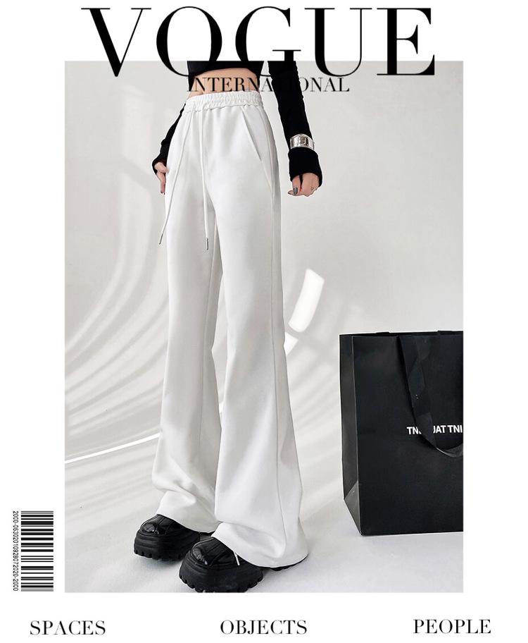 Damen Schwarze High Waist Schlankmachende Micro Flare Hose - 2025 Frühling/Sommer Freizeitsporthose