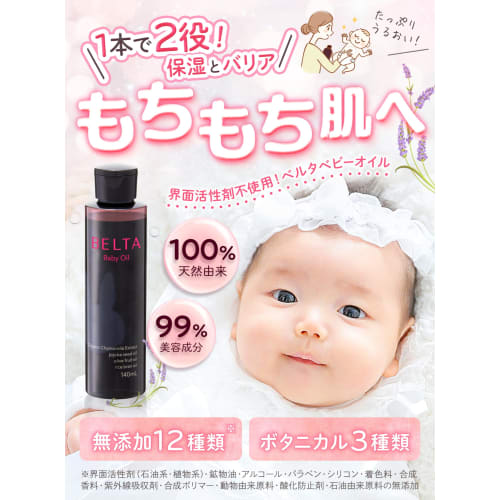 BELTA Baby Oil (formerly Known As BELTA Baby Lotion) 140ml Bottle, Surfactant-free, Additive-free, Moisturizing, Organic Oil, Natural Aroma