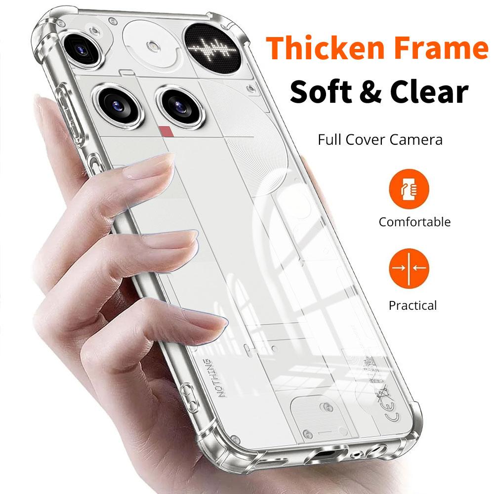 Phone Case For Nothing Phone 3 5G Case Airbag Soft Silicone Clear Shockproof Back Cover For Nothing Phone 3A Pro Protect Funda