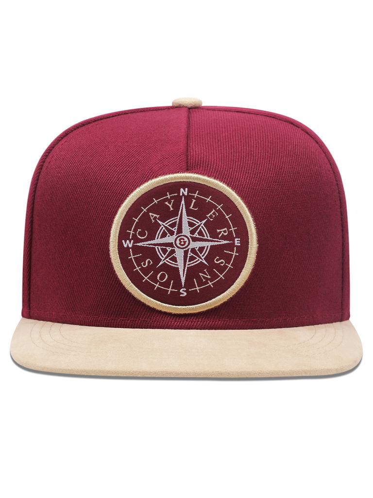 Compass label pattern versatile casual sports style couple style simple flat brimmed hat for men and women outdoor travel