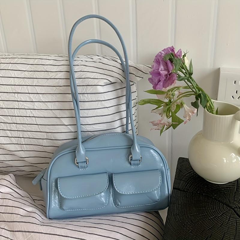 

Chic PU Leather Handbag For Women Fashionable Underarm Shoulder Bag Daily Commuter Tote